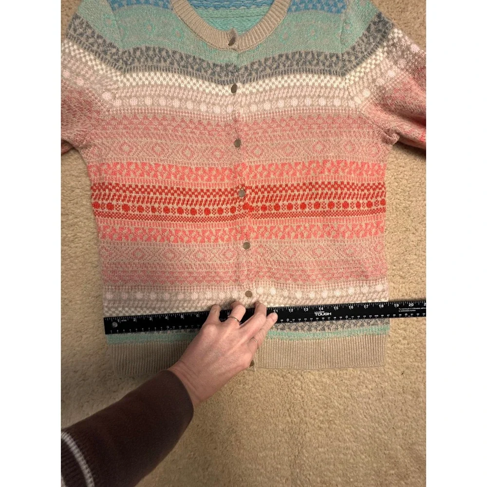 Talbots‎ Fair Isle Mohair Lambswool Blend Cardigan Sweater Women’s Large